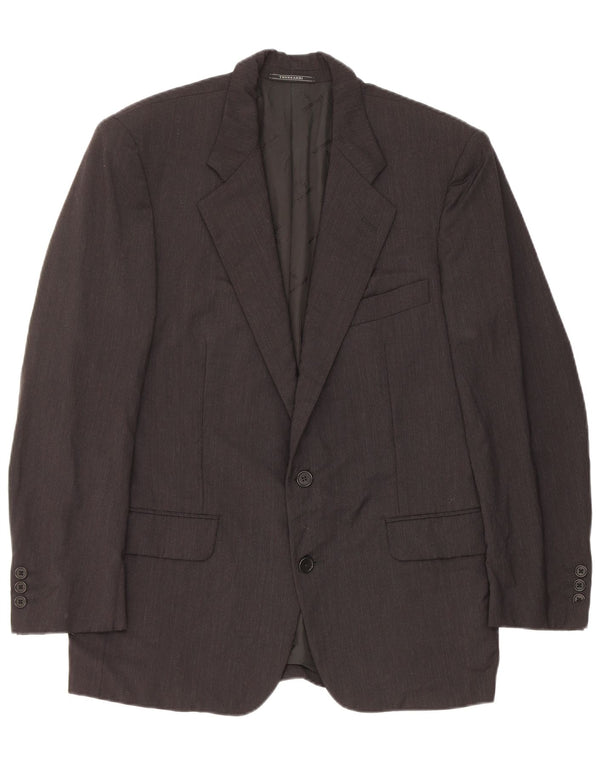 Trussardi Chaqueta Blazer De 2 Botones Para Hombre IT 48 Mediana De Lana Virgen Negra