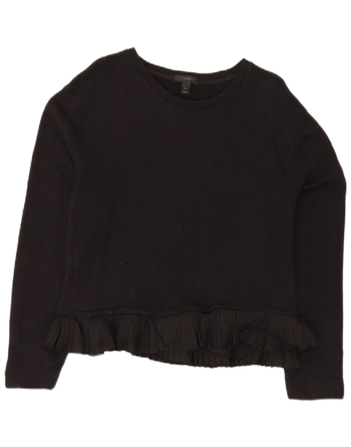 J. CREW Sudadera para mujer Jumper UK 14 Medium Black Cotton
