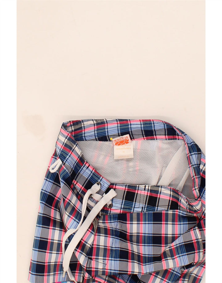 SUNDEK Boys Swimming Shorts 9-10 Years  Multicoloured Check Polyester Vintage Sundek and Second-Hand Sundek from Messina Hembry 