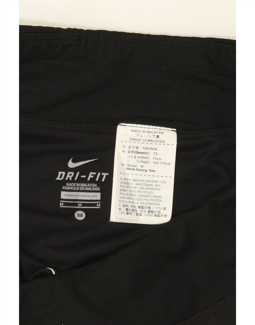 Pantalones cortos deportivos Nike Dri Fit para mujer Poliéster negro mediano