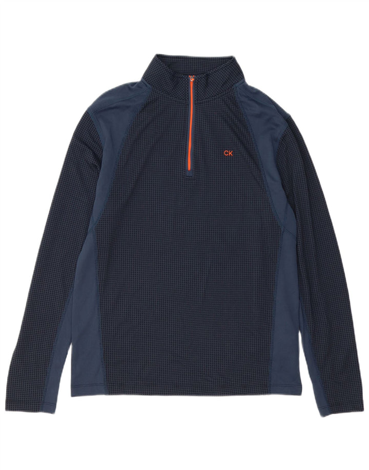 Calvin Klein Hombre Jersey Chándal Top Medio Azul Marino Colorblock