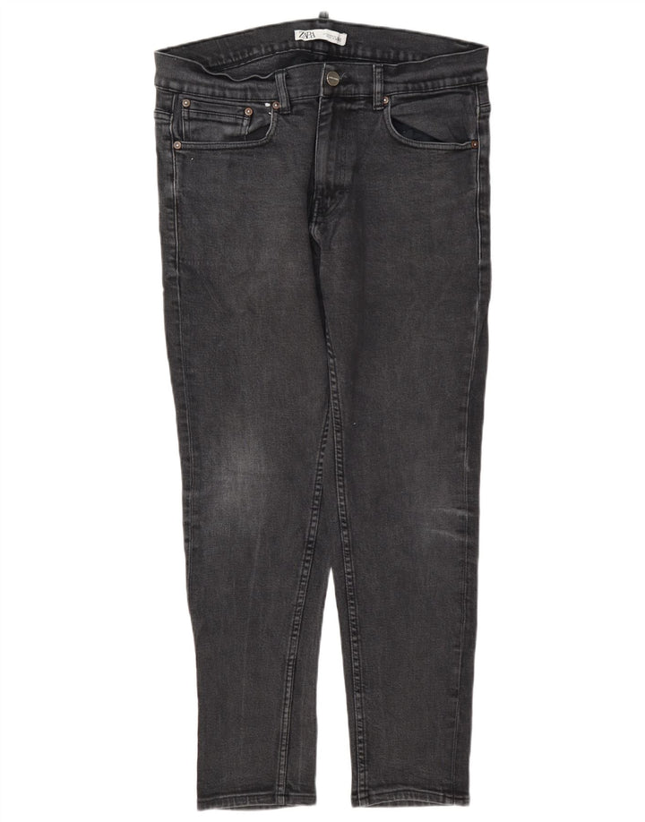 Zara Mens Slim Jeans EU 44 Grande W34 L30 Gris Poliéster