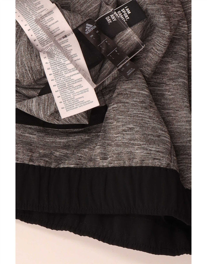 Adidas - Pantalones cortos deportivos reversibles para hombre, poliéster, color gris grande