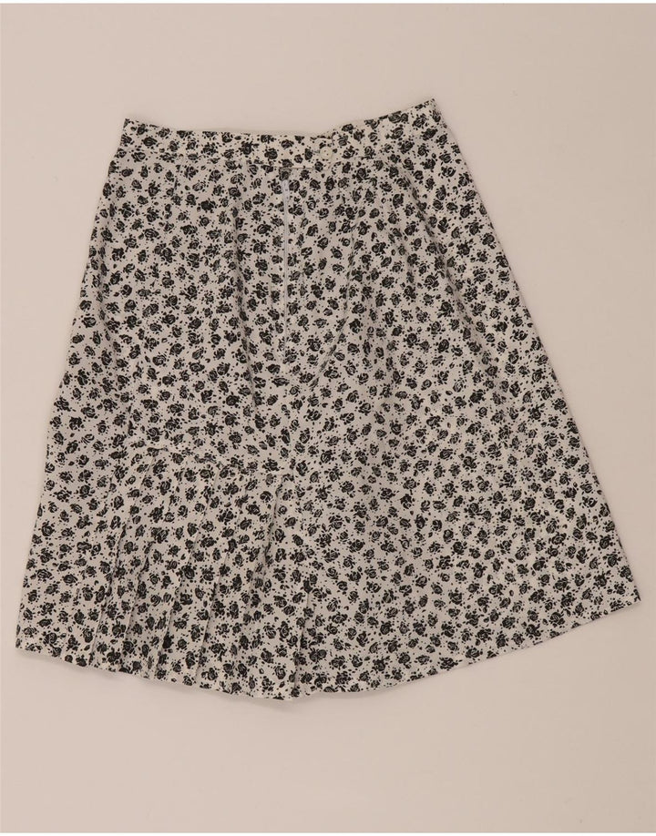 VINTAGE Womens A-Line Skirt W26 Small  White Floral Vintage Vintage and Second-Hand Vintage from Messina Hembry 