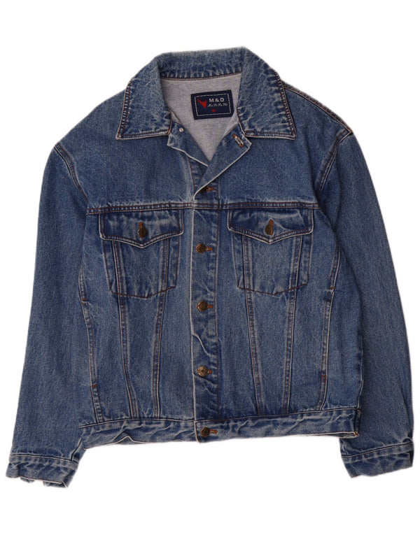 Vintage hombres chaqueta de mezclilla Reino Unido 38 azul medio