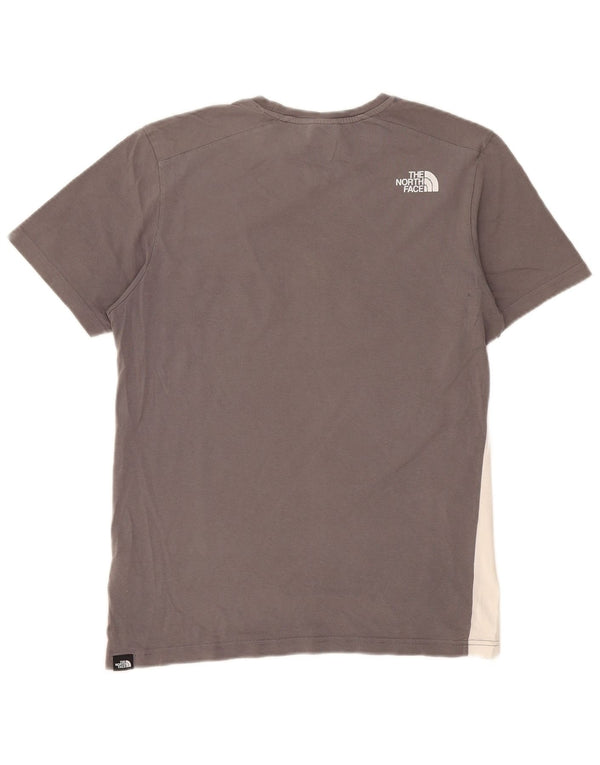 The North Face Camiseta con gráfico regular para hombre, camiseta pequeña con bloques de color gris