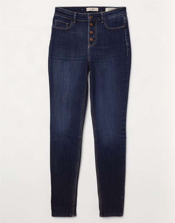 Guess Jeans Ajustados De Tiro Alto Para Mujer W27 L30 Algodón Azul Marino