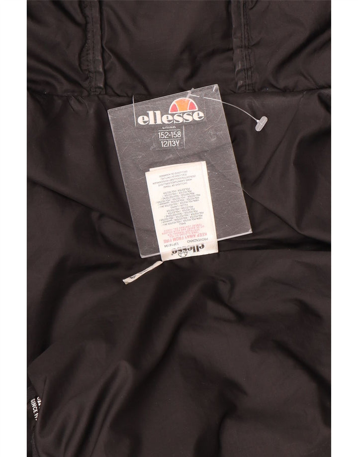 ELLESSE Chaqueta acolchada con capucha para niños 12-13 años Negro Poliéster