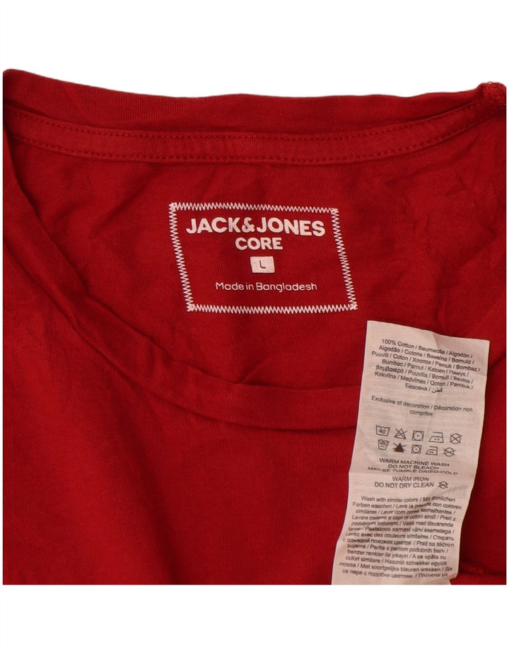 Jack & Jones - Camiseta gráfica para hombre, talla grande, algodón rojo