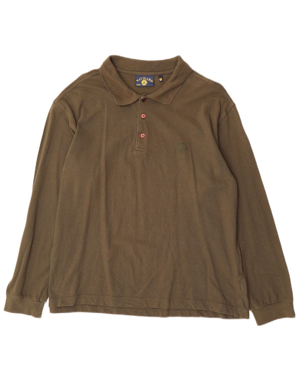 Navigare Polo de Manga Larga para Hombre 3XL Algodón Caqui