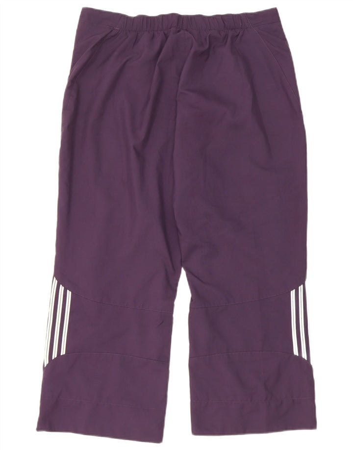 Adidas Pantalones Capri para Mujer UK 12 Medium W28 L21 Poliéster Púrpura