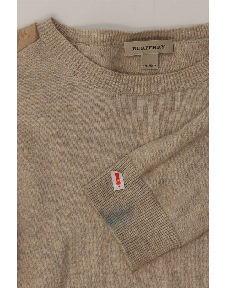 BURBERRY Jersey con cuello barco para niña 7-8 años Algodón beige