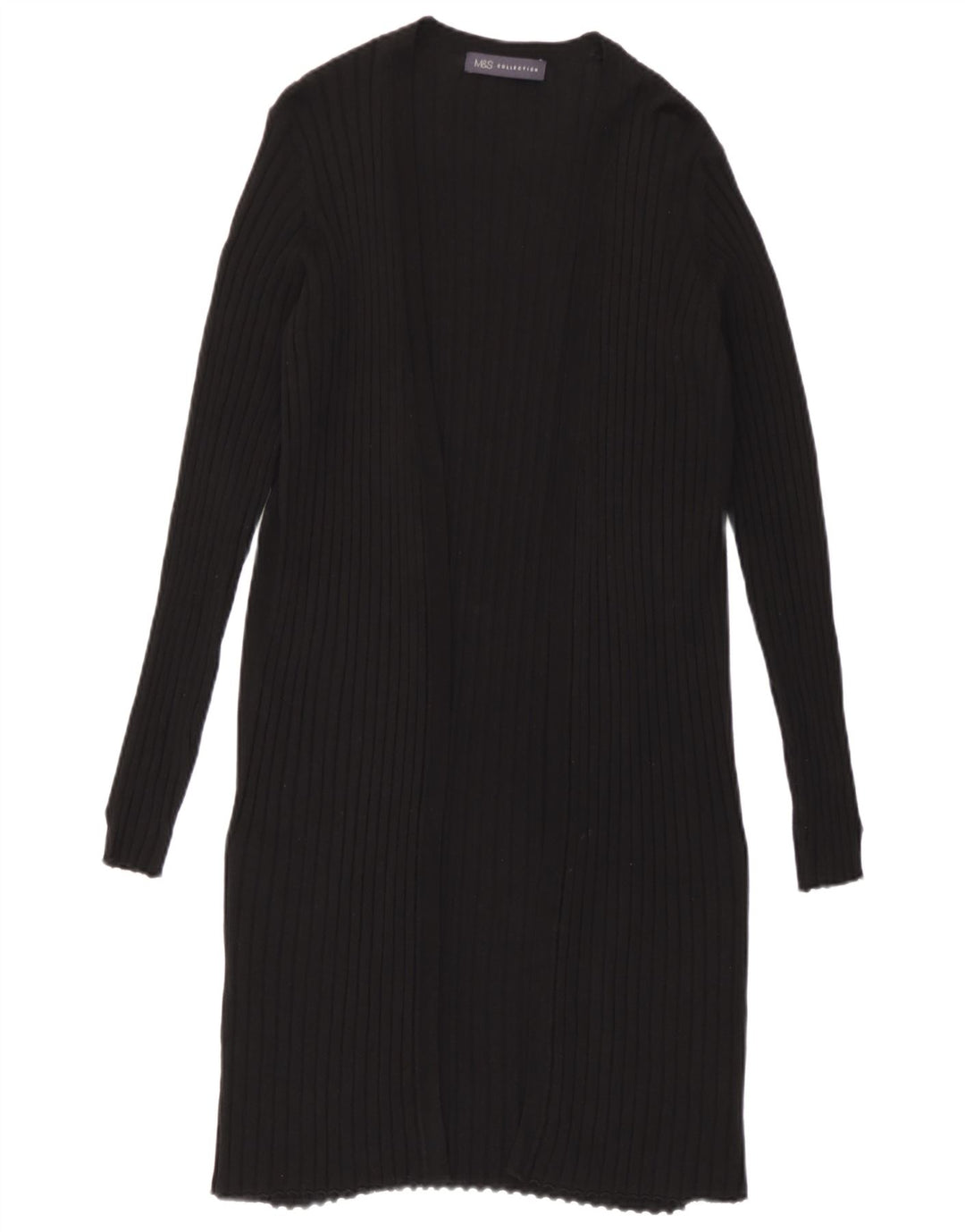 Marks & Spencer Suéter Cárdigan Abierto Largo para Mujer UK 40 Small Negro