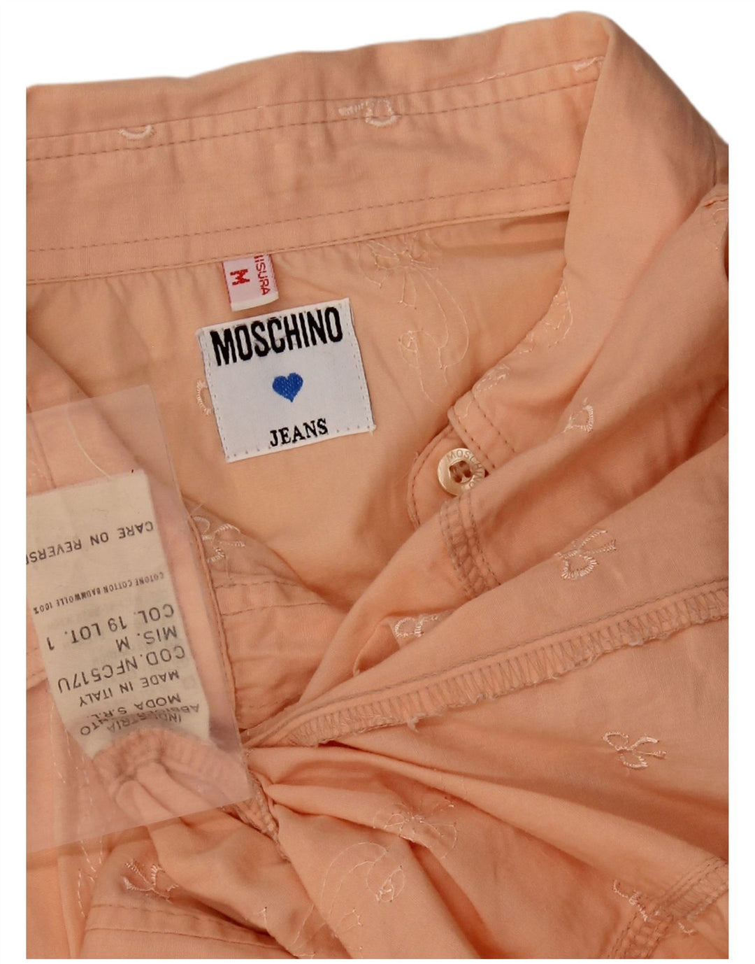 MOSCHINO Blusa camisera para mujer UK 42 Algodón naranja medio