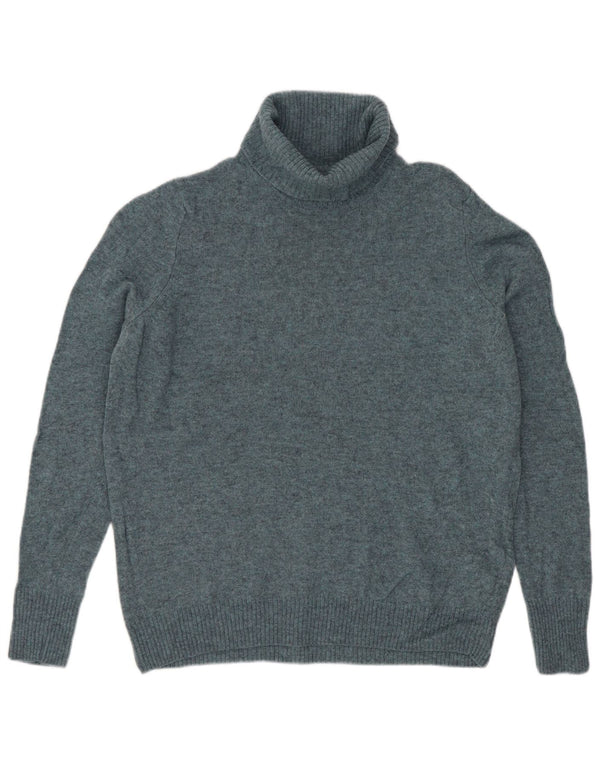 Marks & Spencer Jersey de cuello vuelto para mujer UK 44 Lana azul medio