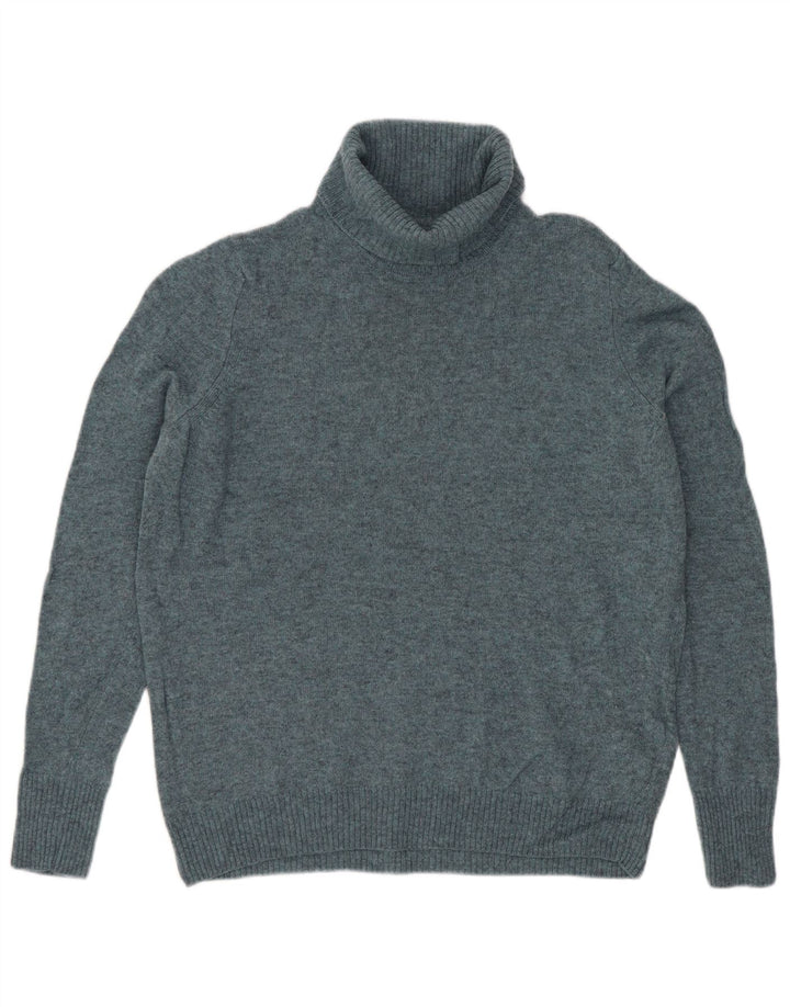 Marks & Spencer Jersey de cuello vuelto para mujer UK 44 Lana azul medio