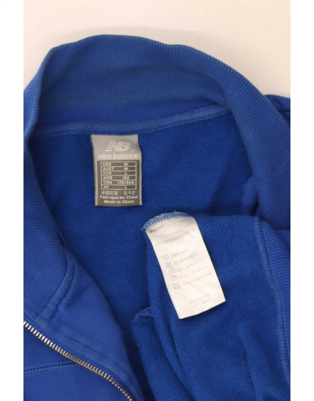 New Balance Hombre Chándal Top Chaqueta Algodón Azul Medio
