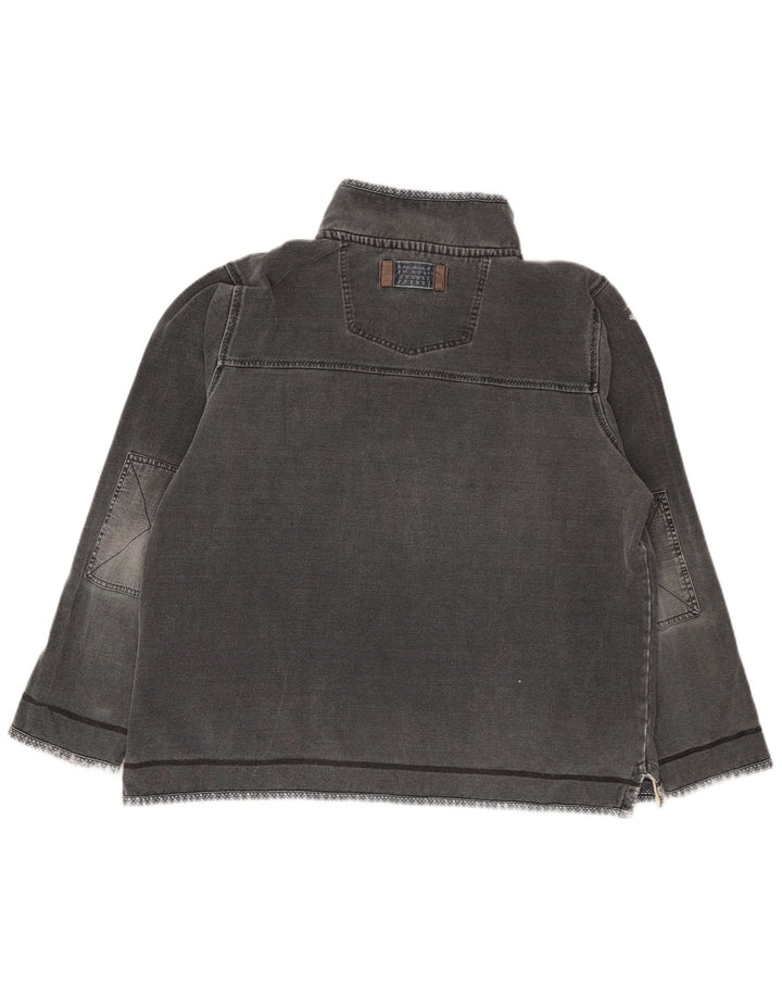 Sudadera con capucha y cuello con cremallera para hombre Fat Face Jersey XL Gris Algodón