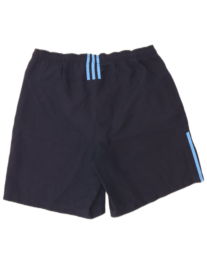 Adidas - Pantalones cortos deportivos para hombre, talla grande, poliéster, color azul marino