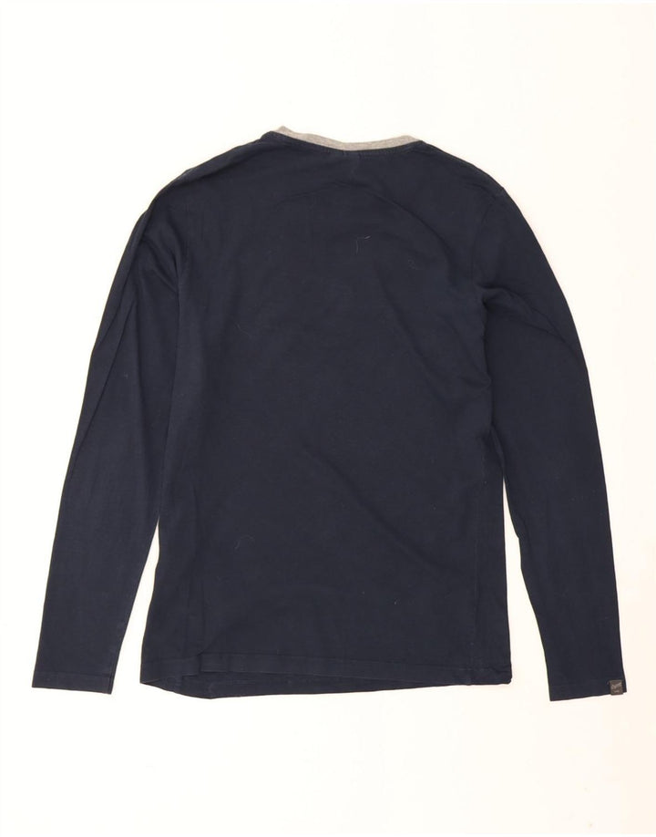 Jack & Jones Hombre Graphic Top Manga Larga Algodón Azul Marino Medio