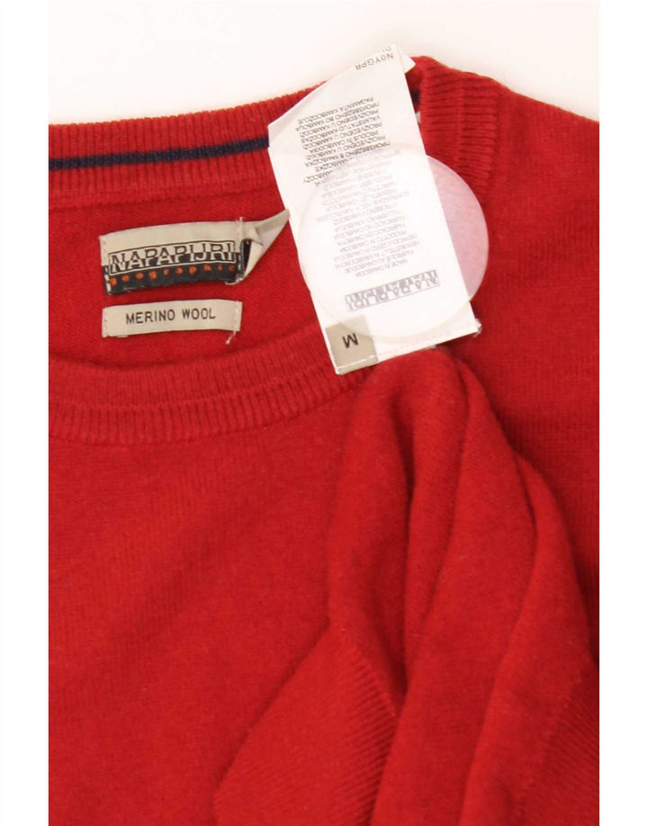 Napapijri Jersey De Cuello Redondo Para Hombre De Lana Merino Rojo Medio