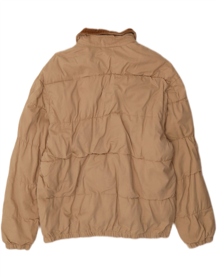 Zara Mens Bomber Jacket UK 40 Large Beige Colorblock Poliéster