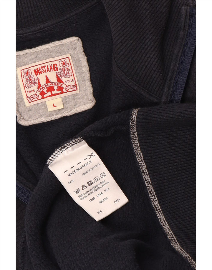 Mustang Mens Graphic Chándal Top Chaqueta Grande Azul Marino Algodón