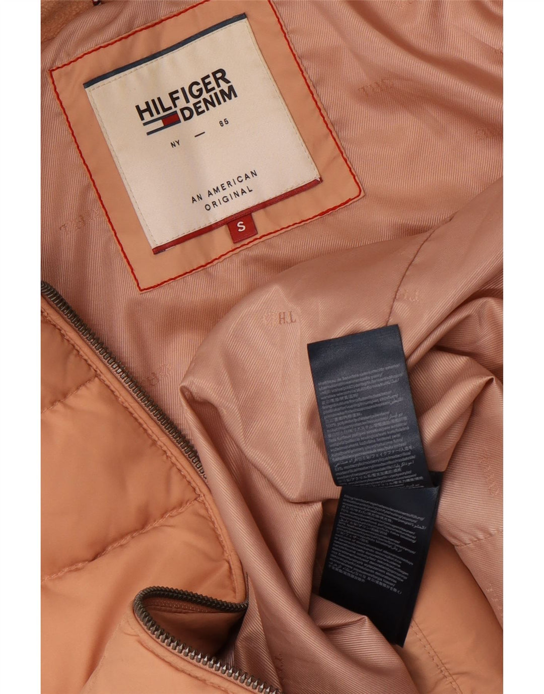 Tommy Hilfiger Chaqueta acolchada con capucha para mujer UK 10 Small Pink Poliéster