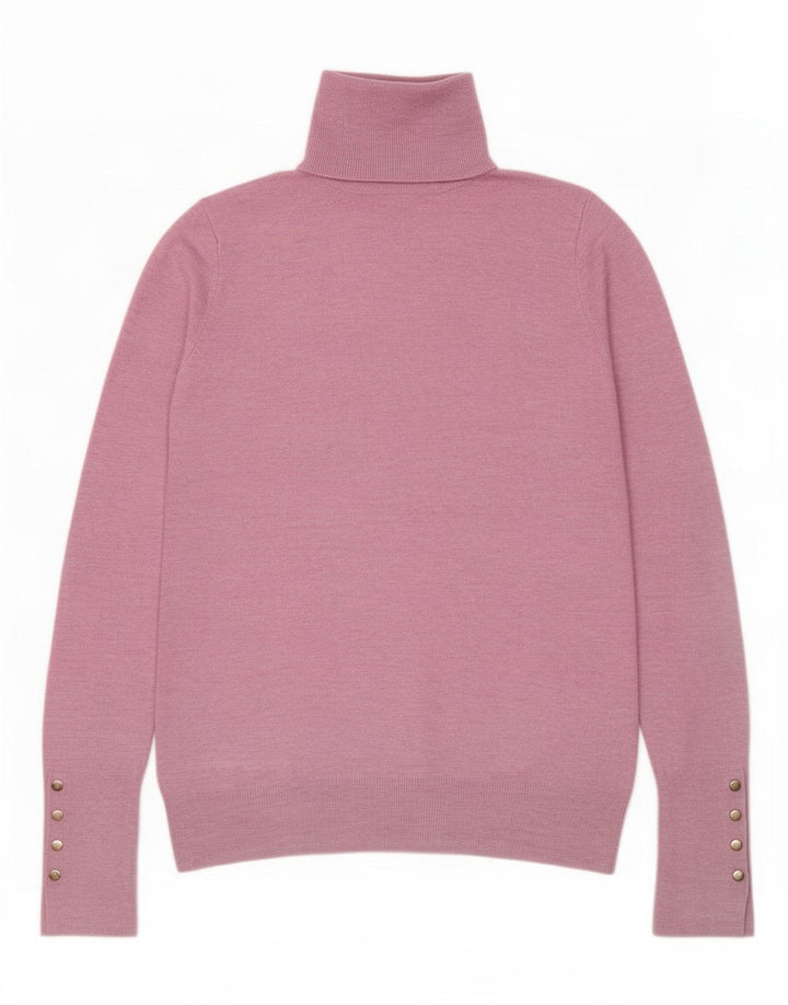 Zara Mujer Roll Neck Jumper Sweater UK 10 Small Rosa