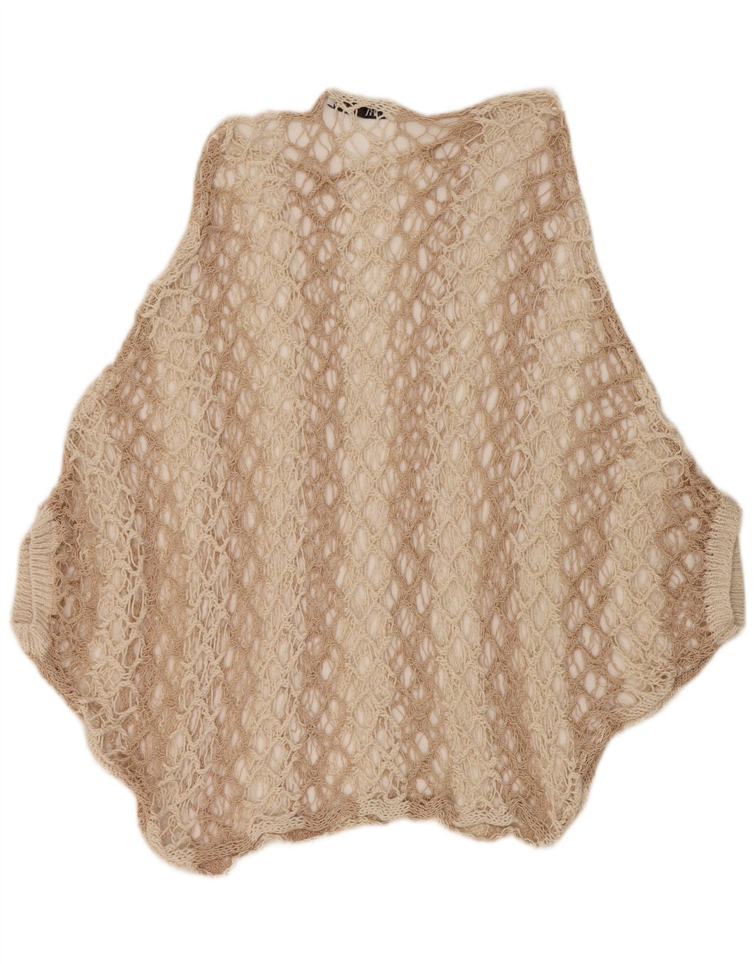 Zara Mujer Poncho De Ganchillo Top UK 46 Grande Beige