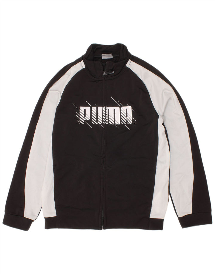 Puma Boys Graphic Chándal Top Chaqueta 7-8 Años Negro Colorblock