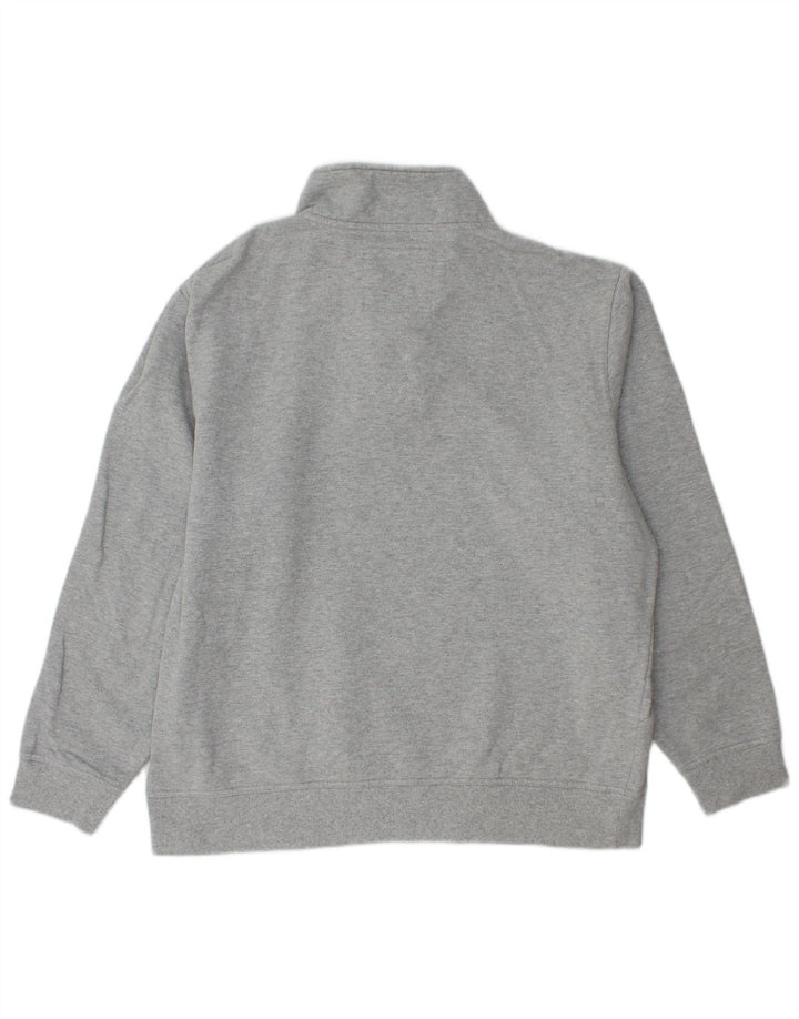 CREW CLOTHING Sudadera con cuello y cremallera para mujer UK 20 2XL Algodón gris