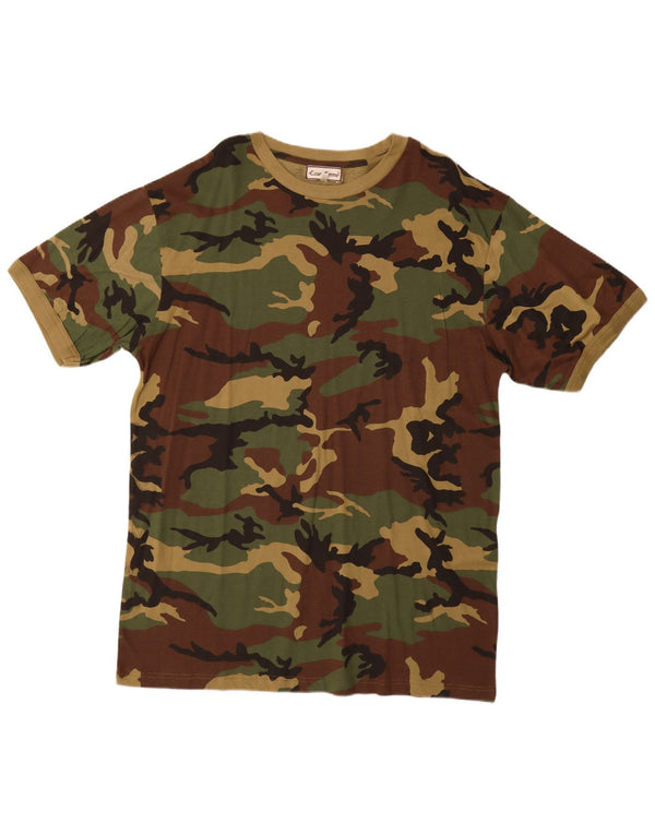 ESSE EMME Camiseta para hombre Top 2XL Caqui Camuflaje Algodón