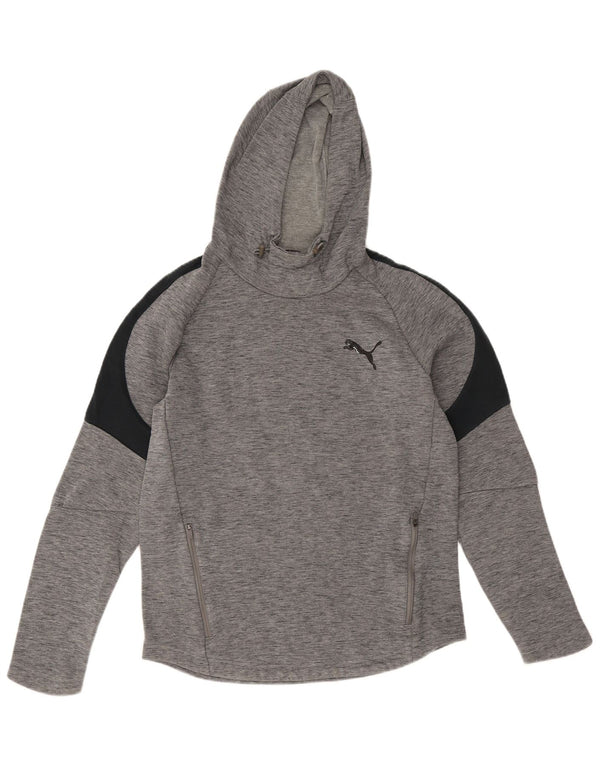 Puma Hombre Sudadera Con Capucha Jumper Small Gris Colorblock Algodón