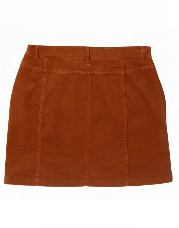 Falda de pana para mujer Fat Face UK 12 Medium W32 Algodón marrón