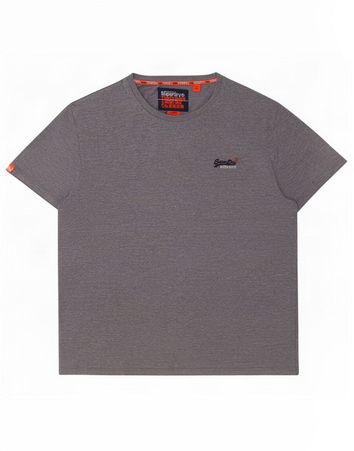 Superdry Camiseta para hombre Top grande de algodón gris