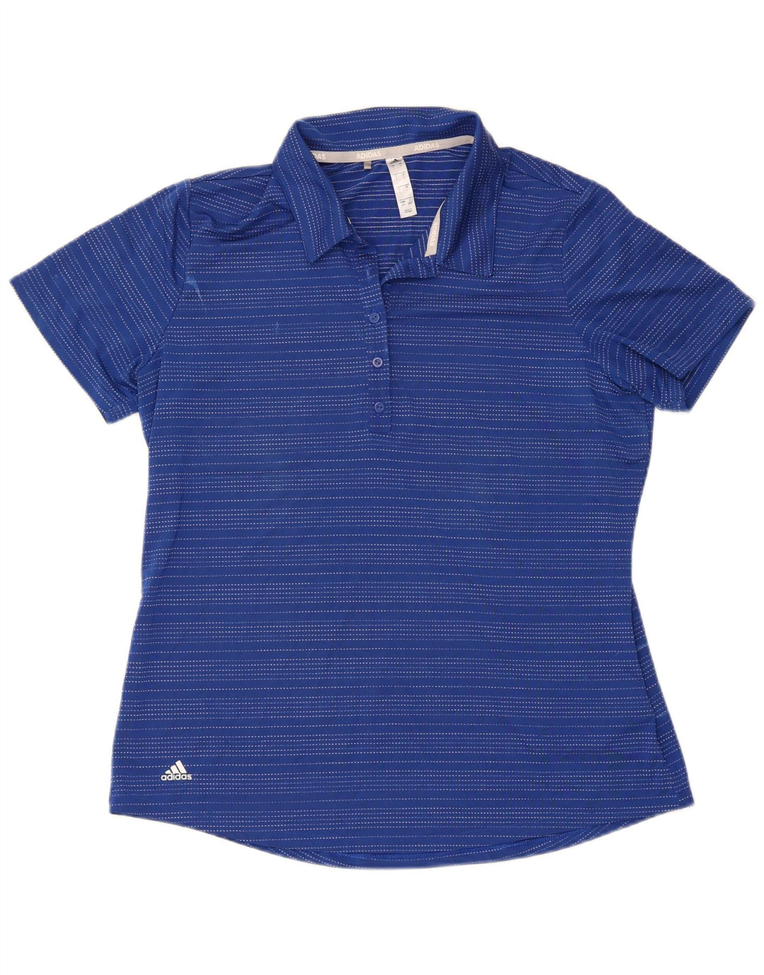 Adidas Mujer Polo Manga Corta Grande Azul Rayas Poliéster