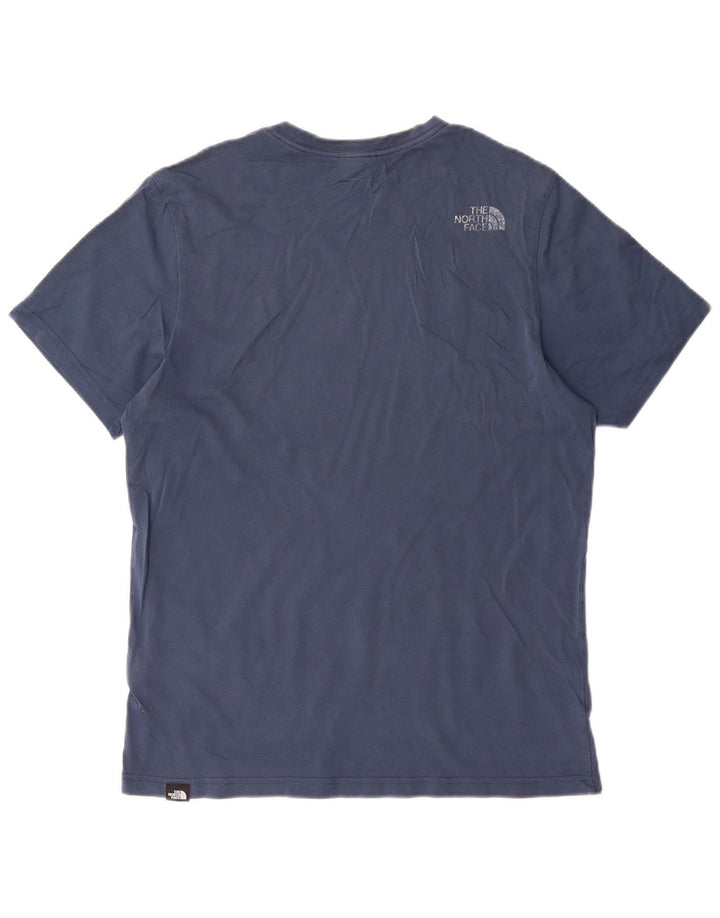 The North Face Hombre Camiseta Gráfica Top Algodón Azul Medio