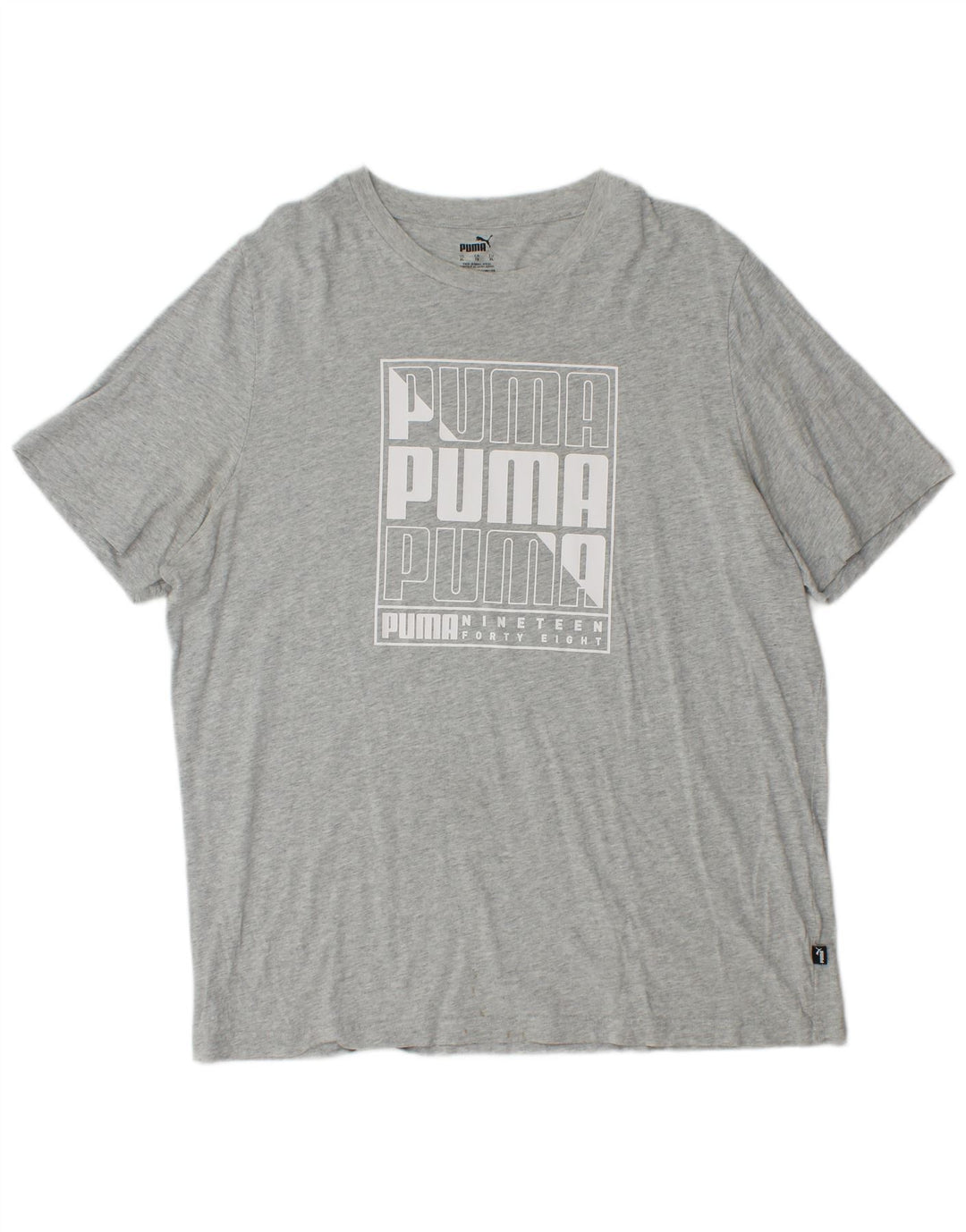PUMA Camiseta gráfica para hombre Top XL Gris moteado