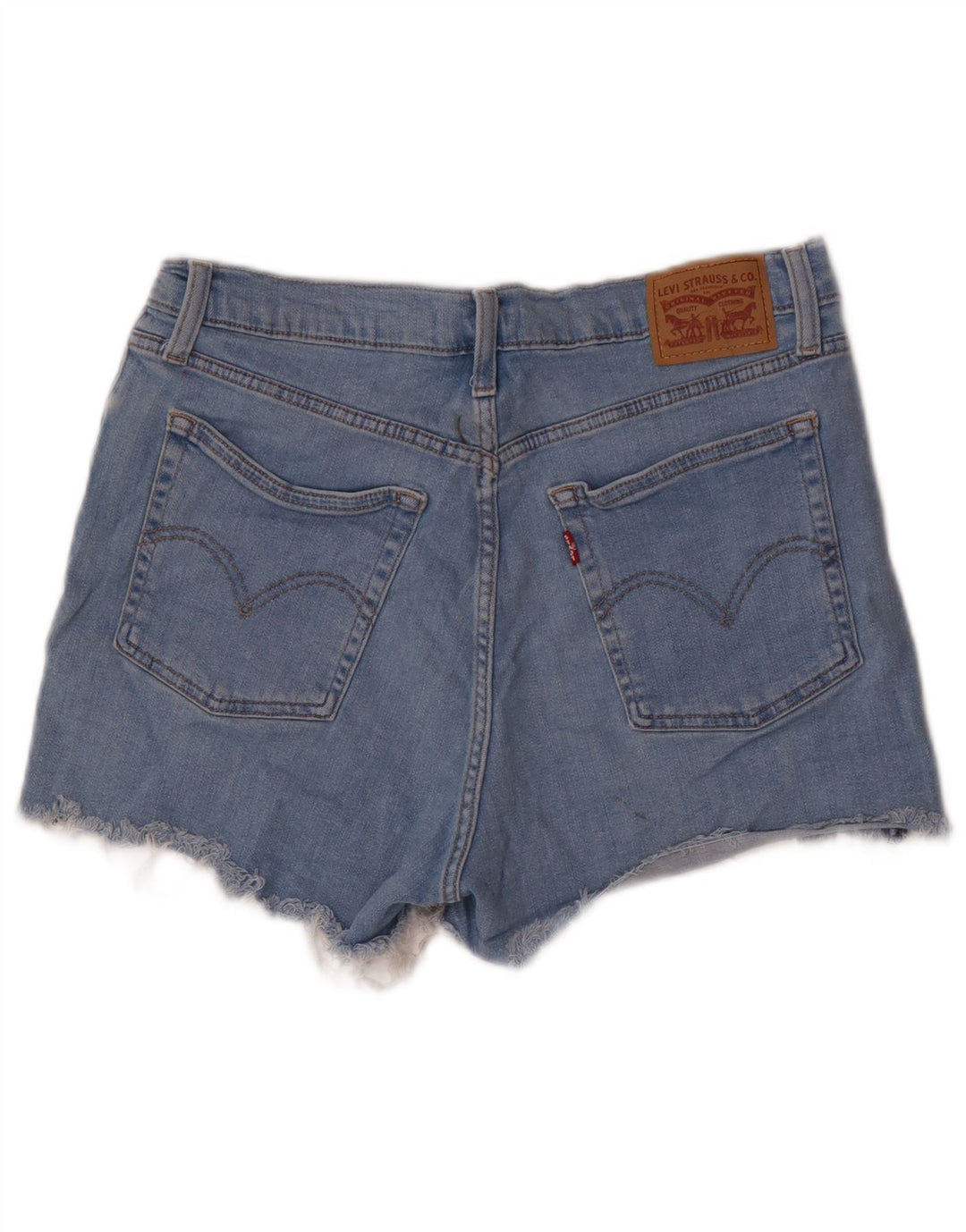 LEVI'S Pantalones cortos vaqueros de talle alto para mujer W32 Algodón azul grande