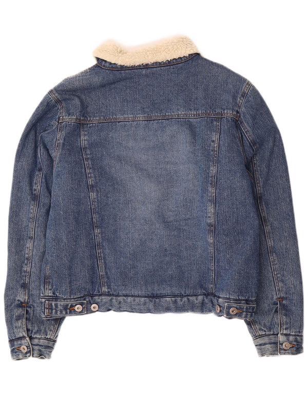 Madonna Chaqueta Sherpa Vaquera para Mujer UK 40 XL Algodón Azul