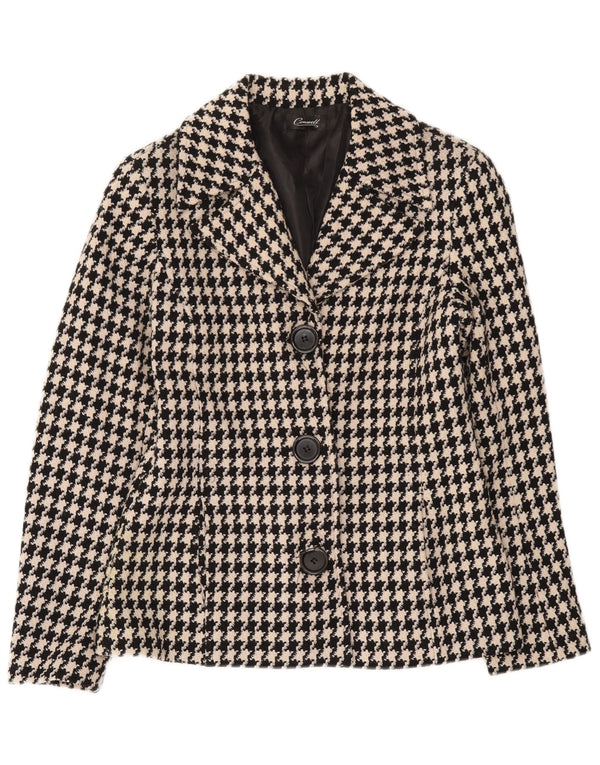 Conwell Chaqueta Blazer de 3 Botones para Mujer UK 8 Small Black Houndstooth
