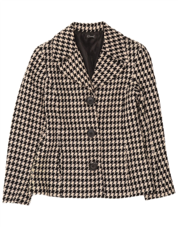 Conwell Chaqueta Blazer de 3 Botones para Mujer UK 8 Small Black Houndstooth