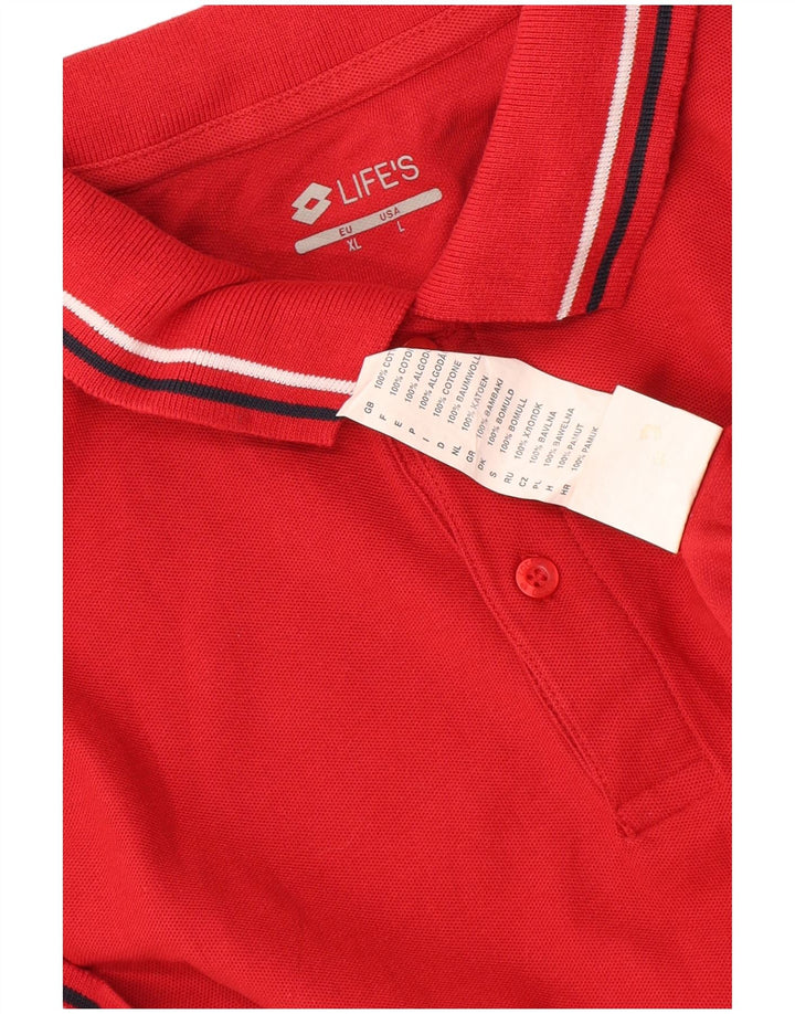 Polo Lotto Hombre Grande Rojo Algodón