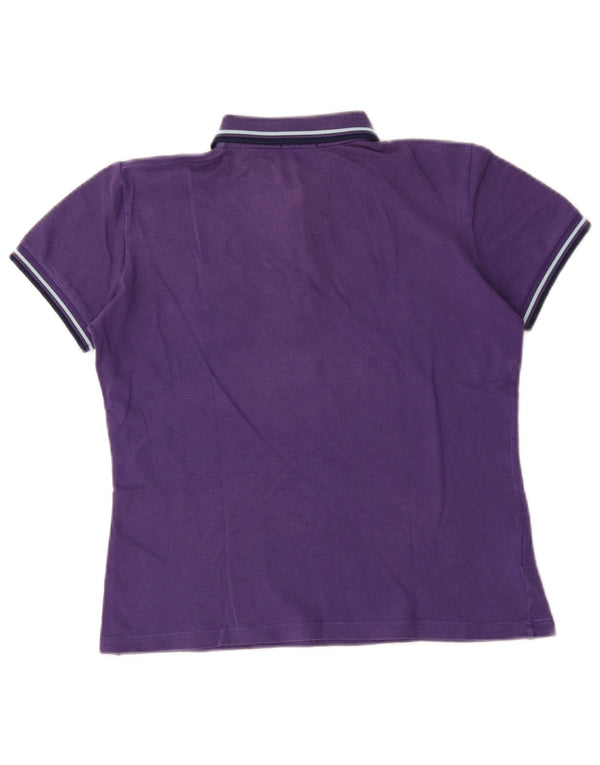 Fred Perry Polo para Mujer UK 46 Grande Algodón Púrpura