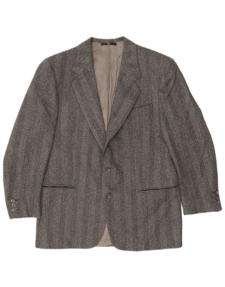 Chaqueta tipo blazer de 2 botones para hombre Valentino IT 48 Lana virgen a rayas gris medio