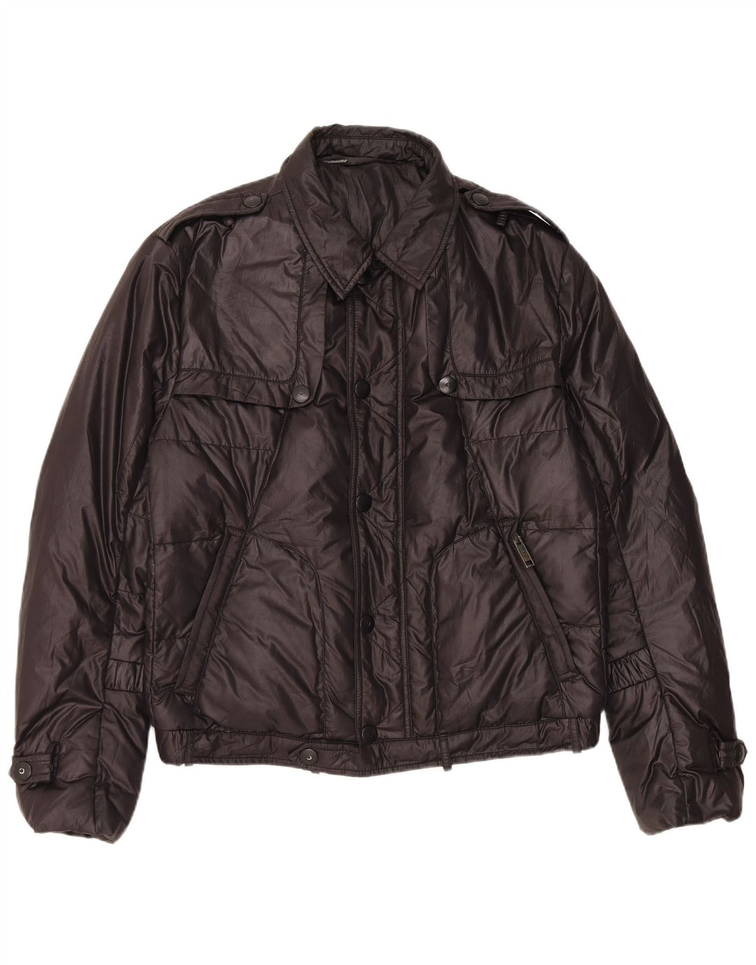 Chaqueta acolchada militar vintage para hombre IT 52 XL Poliéster negro
