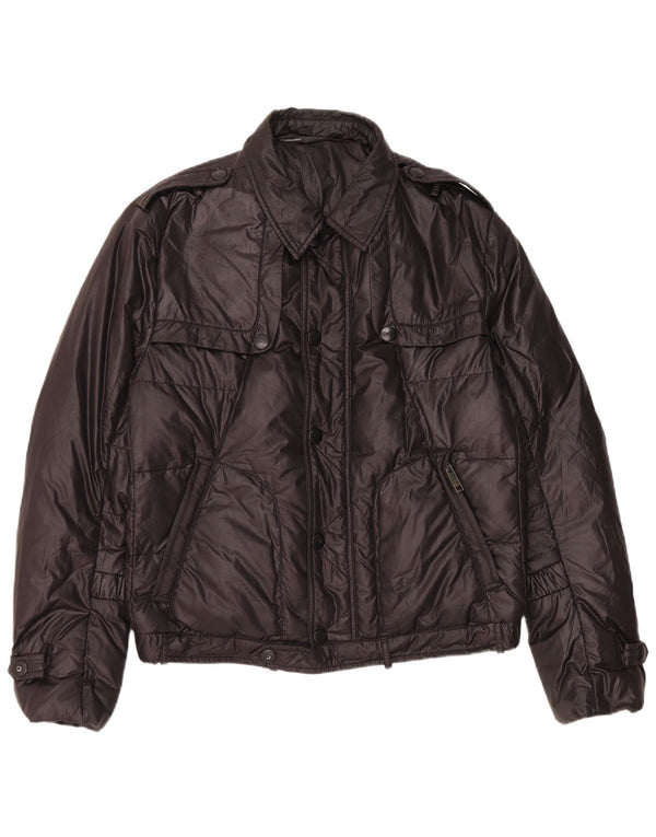 Chaqueta acolchada militar vintage para hombre IT 52 XL Poliéster negro