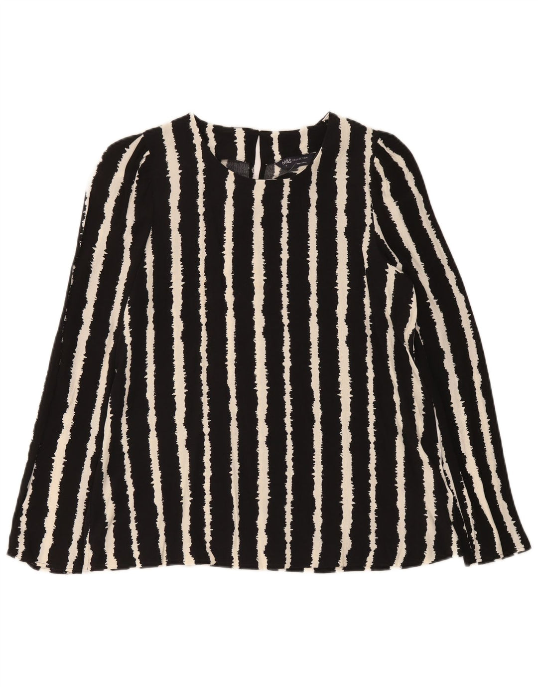 Marks & Spencer Blusa de manga larga para mujer UK 40 Small Black Stripes