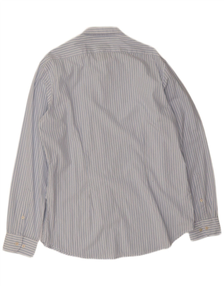 Camisa Carrera Hombre XL Algodón Rayas Azul